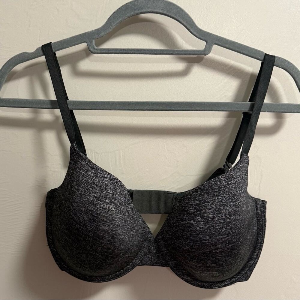 Victorias Secret Uplift Semi Demi Hook and Loop Close‎ Bra Adjustable Space Gray